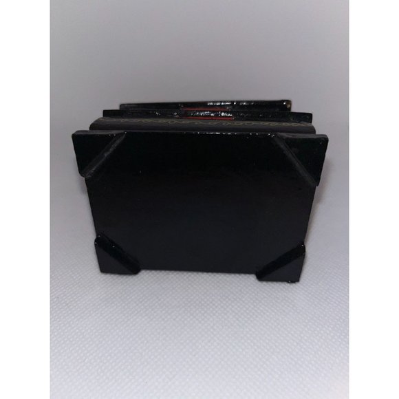 Vintage Miniature 2 Compartment Russian Lacquer Box with Flowers - Picture 5 of 7